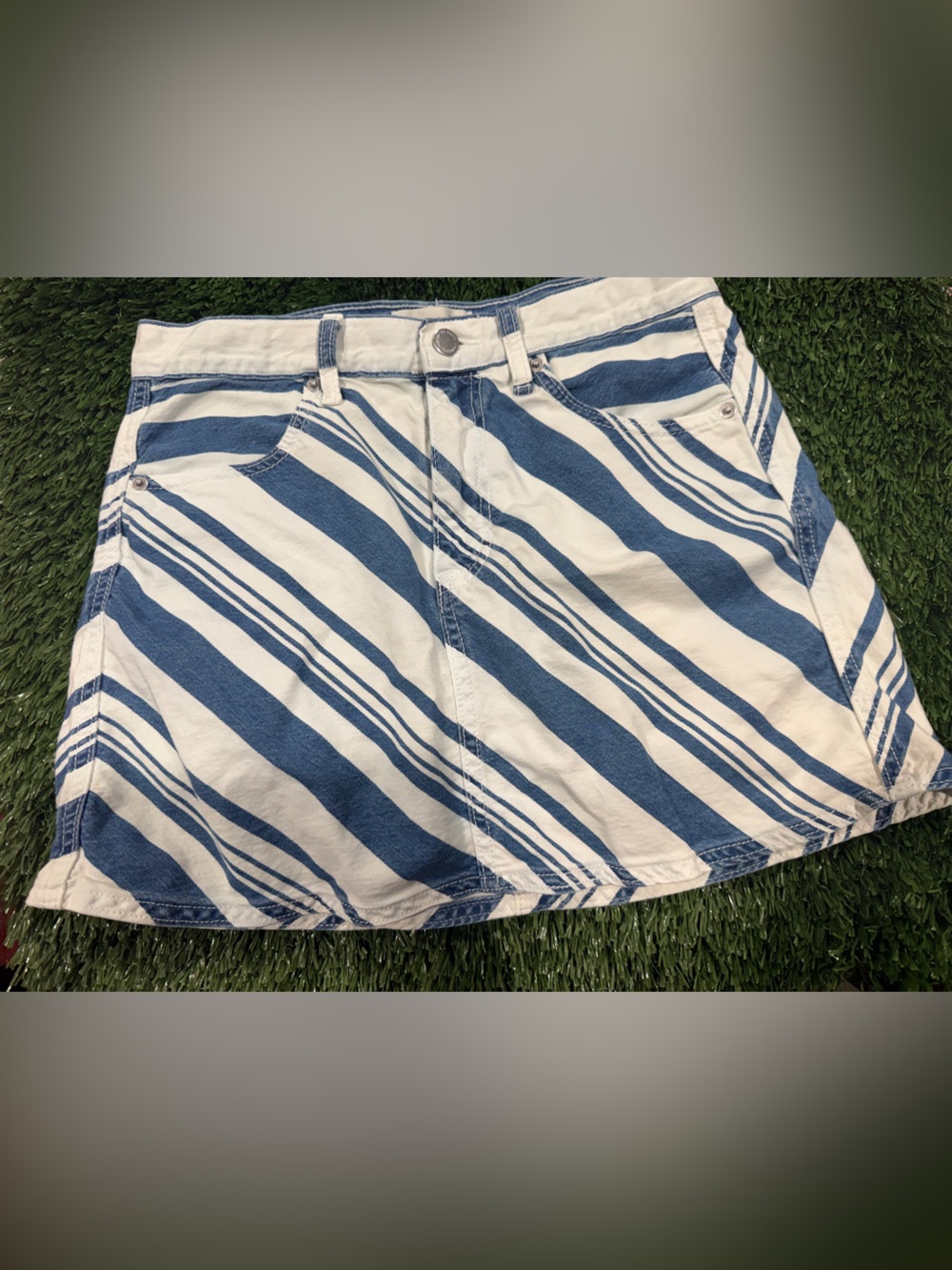 Women’s Striped Denim Mini Skirt